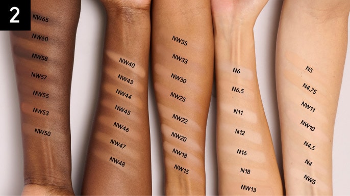 NUMBERS REPRESENT SHADE DEPTH